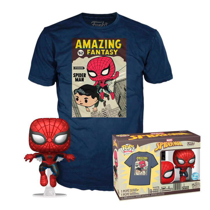 Imagen 1 - Set Figura Pop & Tee Marvel Spiderman Comic Cover