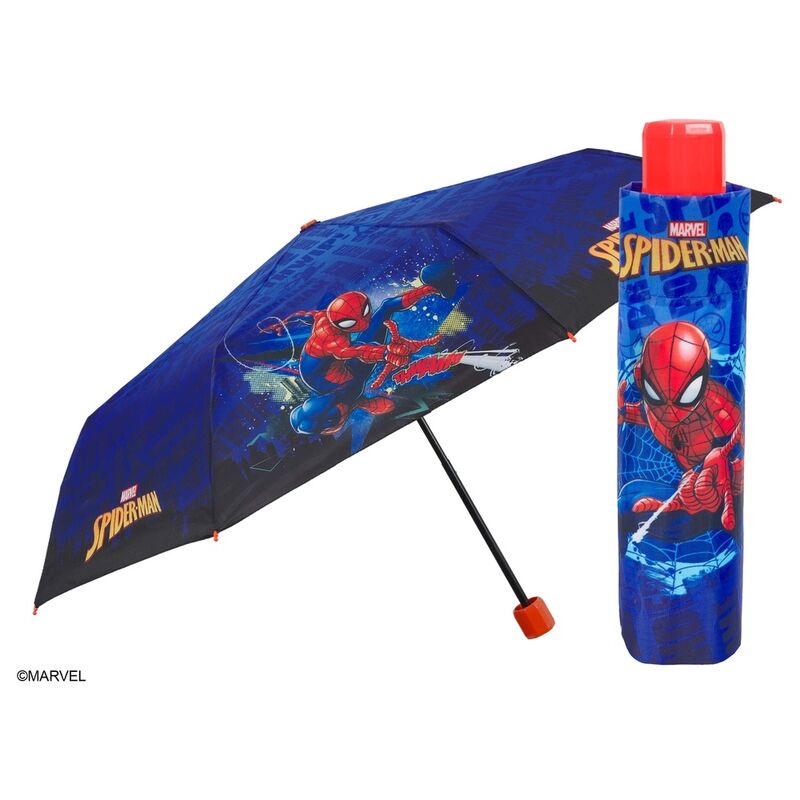 Imagen de Paraguas Plegable Manual Spiderman Marvel 50Cm parte de nuestra colección en Espadas y más, sitio oficial.