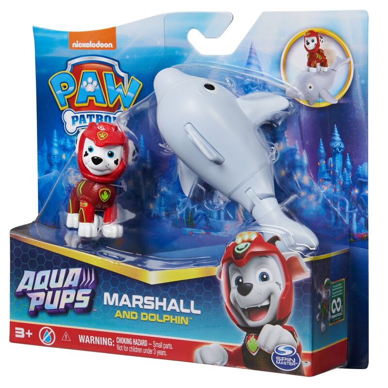 Imagen 2 - Blister 2 Figuras Marshall Aqua Pups Patrulla Canina Paw Patrol