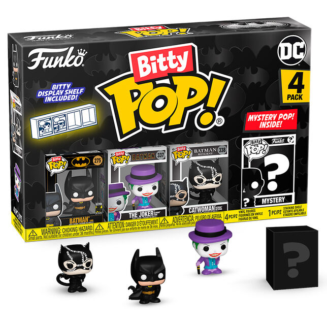 Imagen de Blister 4 Figuras Bitty Pop Dc Comics Batman 85Th Anniversary Batman parte de nuestra colección en Espadas y más, sitio oficial.