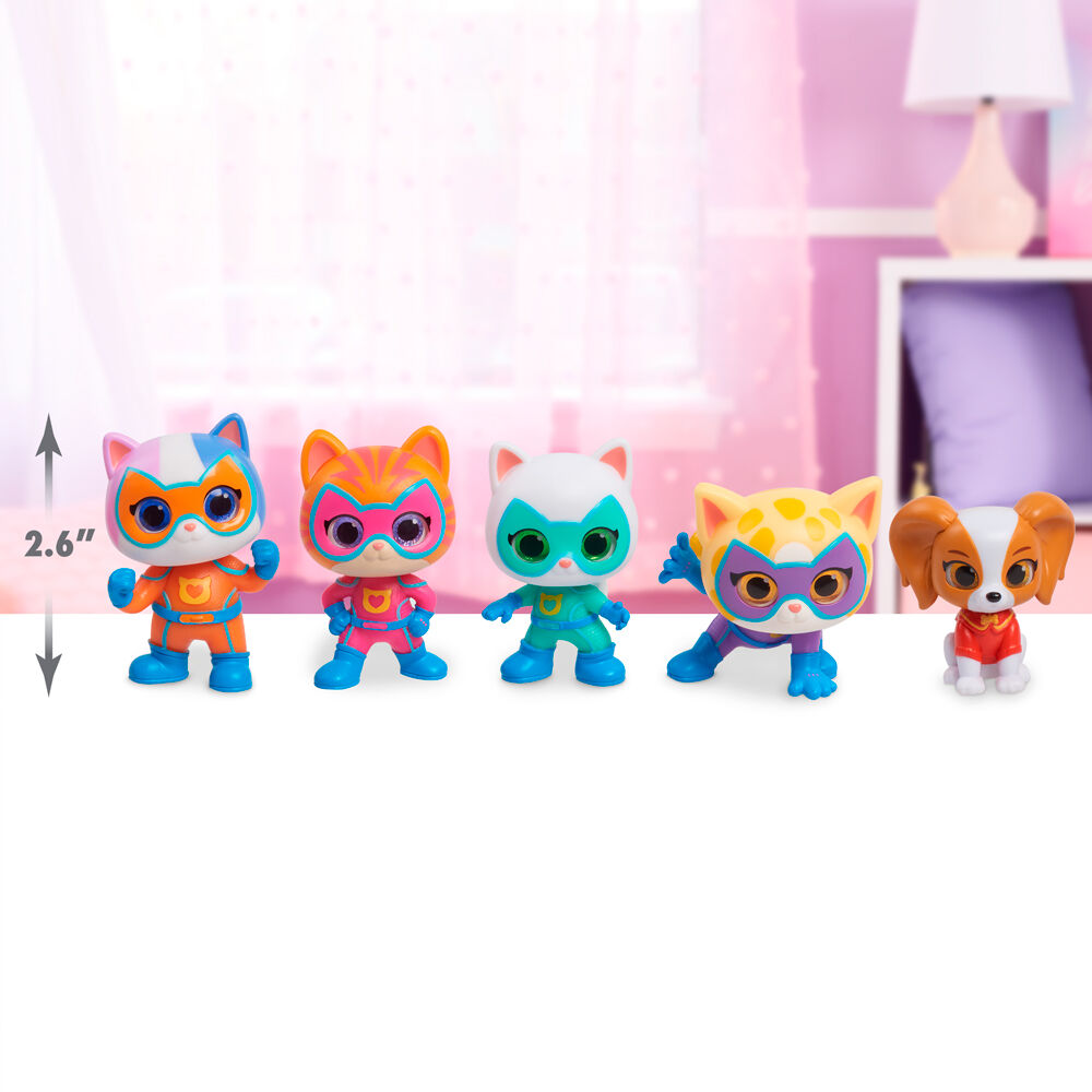 Imagen 3 - Blister 5 Figuras Hero Squad Superkitties 7,5Cm