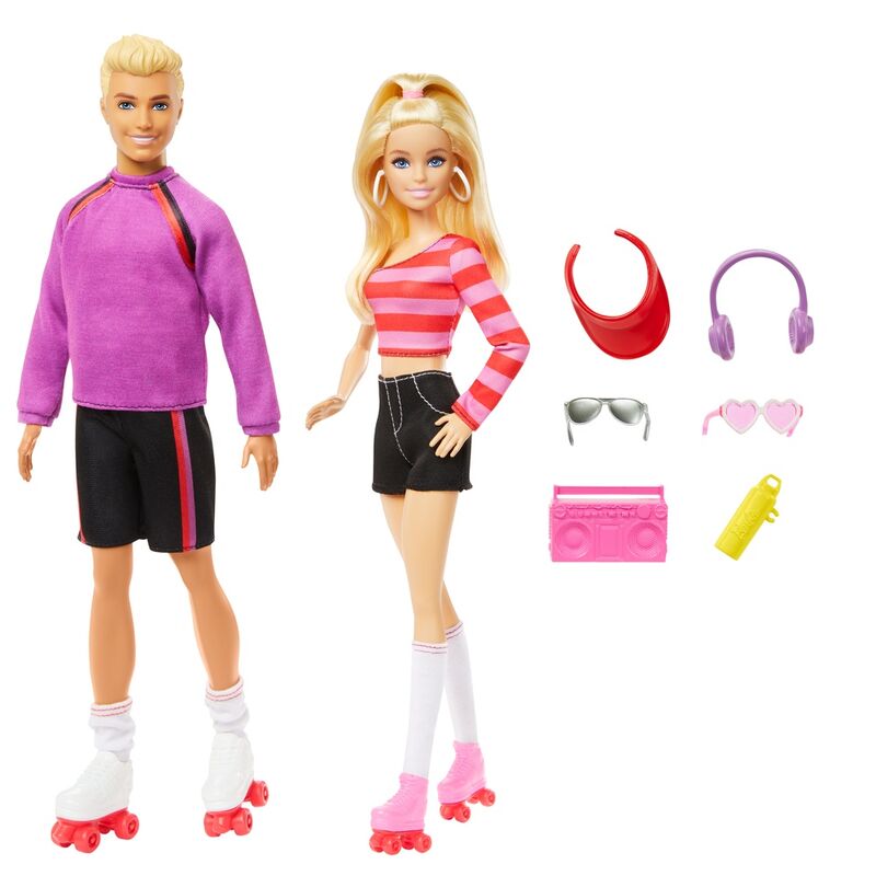 Imagen 1 - Blister 2 Muñecos Barbie Y Ken Patinadores Barbie
