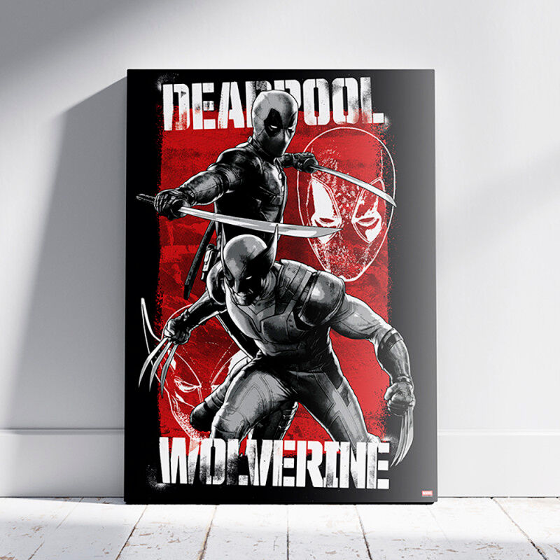Imagen 2 de Cuadro Madera Wolverine & Deadpool Marvel
