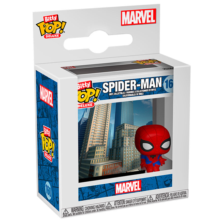 Imagen de Figura Bitty Pop Deluxe Marvel Spider-man parte de nuestra colección en Espadas y más, sitio oficial.