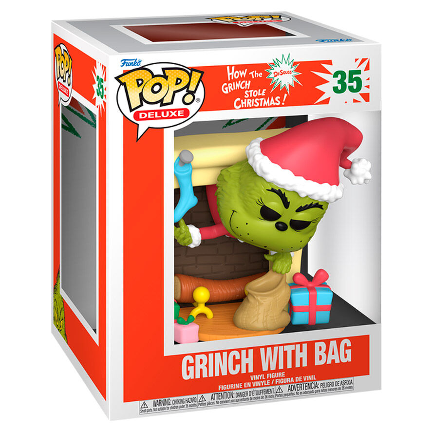 Imagen de Figura Pop Deluxe The Grinch With Bag parte de nuestra colección en Espadas y más, sitio oficial.
