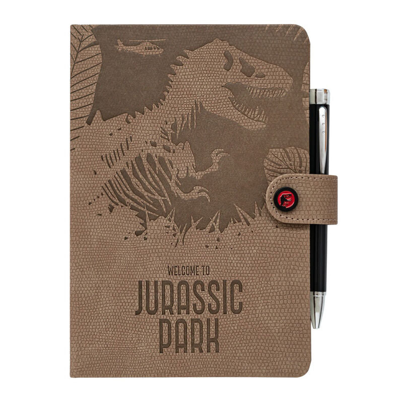 Imagen de Cuaderno A5 Premium + Boligrafo Proyector Jurassic Park parte de nuestra colección en Espadas y más, sitio oficial.