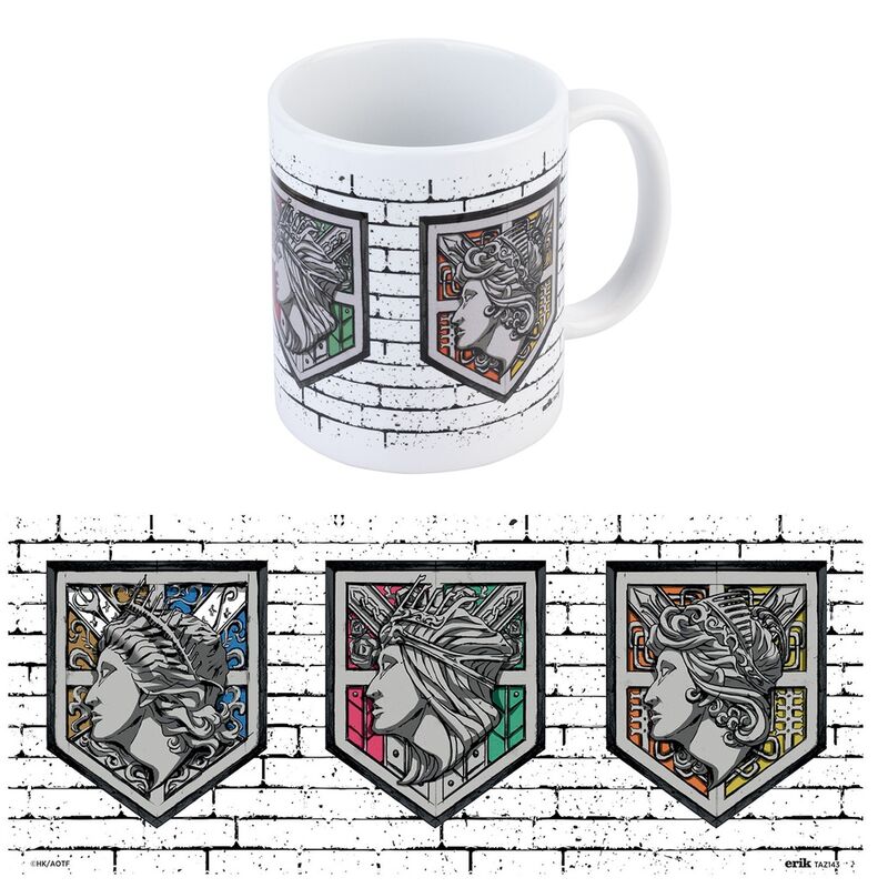 Imagen de Taza Emblemas Muros Attack On Titan 350Ml parte de nuestra colección en Espadas y más, sitio oficial.