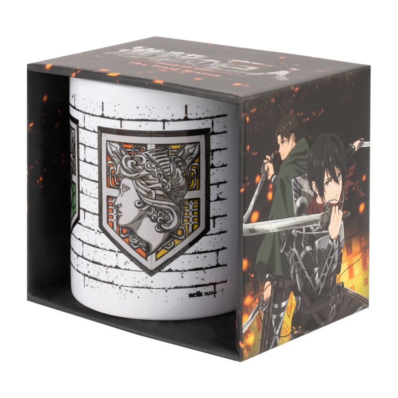 Imagen de Taza Emblemas Muros Attack On Titan 350Ml parte de nuestra colección en Espadas y más, sitio oficial.