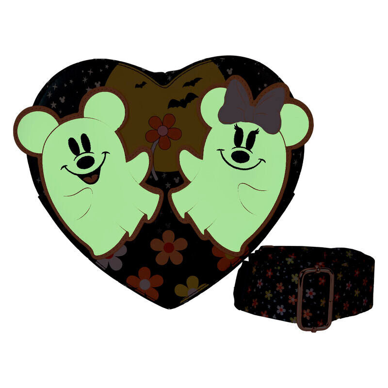 Imagen 2 de Bolso Bandolera Floral Ghost Mickey & Minnie Disney Loungefly