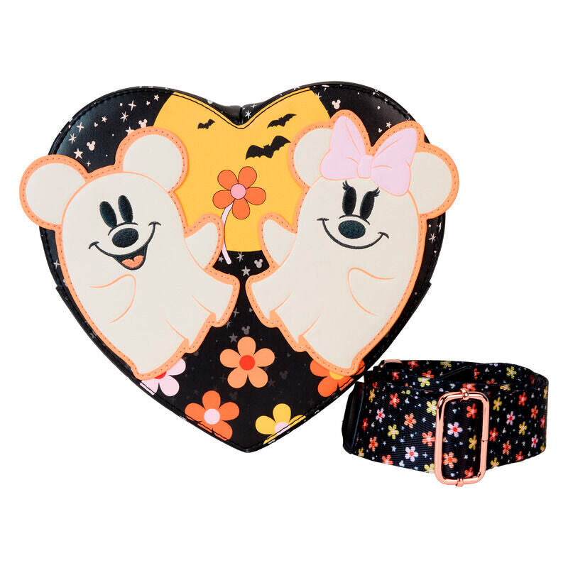 Imagen 1 de Bolso Bandolera Floral Ghost Mickey & Minnie Disney Loungefly