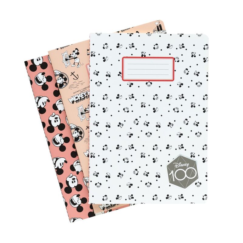 Imagen 1 - Set 3 Cuadernos A5 Mickey Disney 100 Aniversario