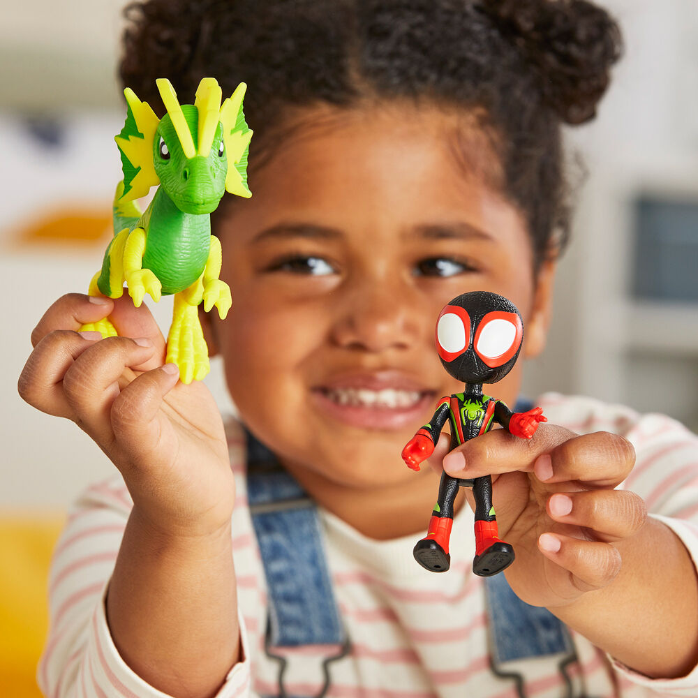 Imagen 5 - Figura Miles Spin Morales & Marvels Electrosaurus Spidey And His Amazing Friends Marvel