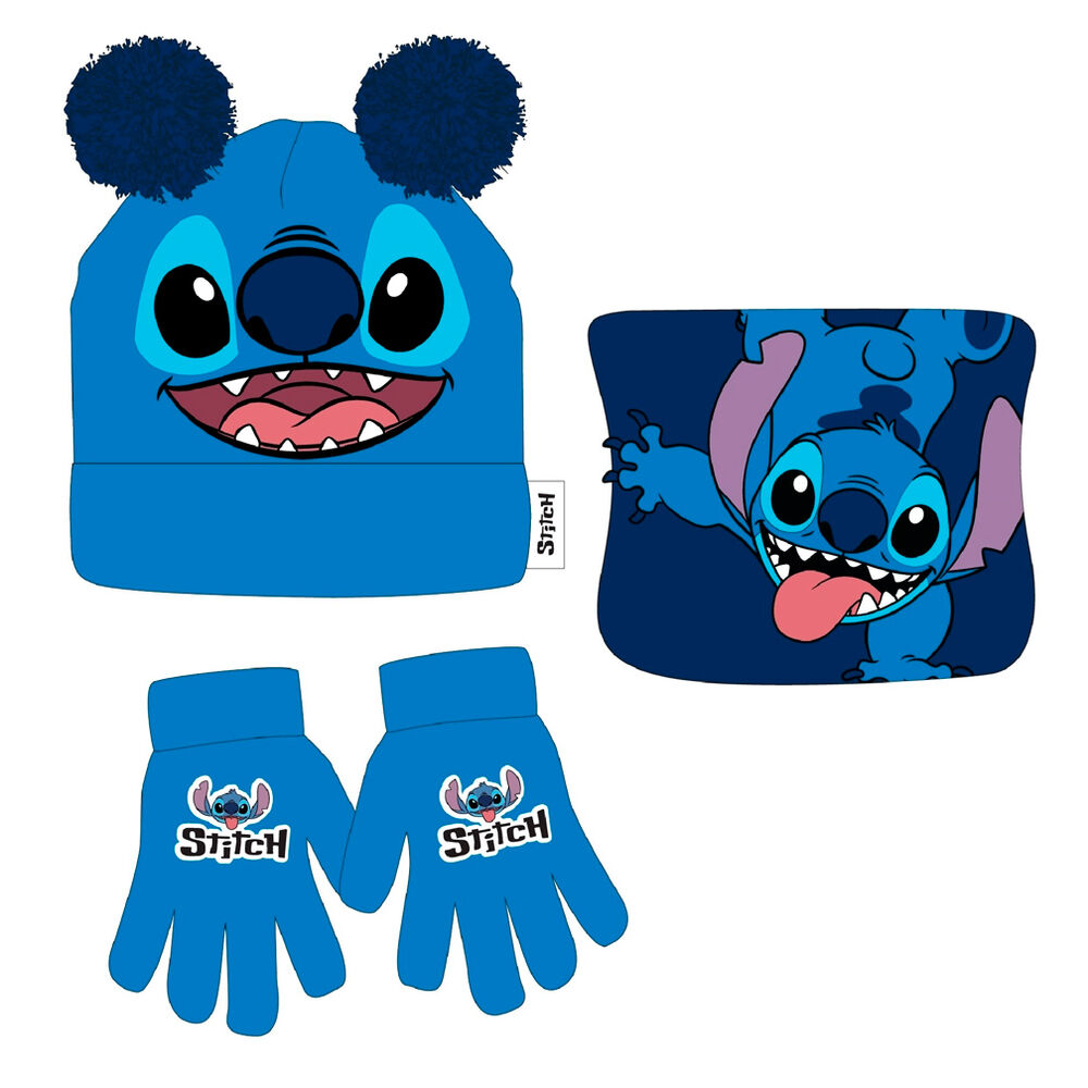 Imagen 1 de Conjunto Gorro Guantes Braga Cuello Stitch Disney 3