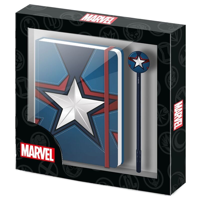 Imagen 1 - Set Diario + Boligrafo Capitan America Marvel