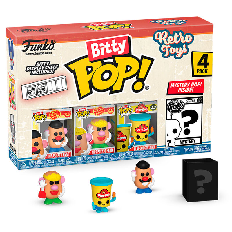 Imagen de Blister 4 Figuras Bitty Pop Retro Toys Mr Potato Head parte de nuestra colección en Espadas y más, sitio oficial.