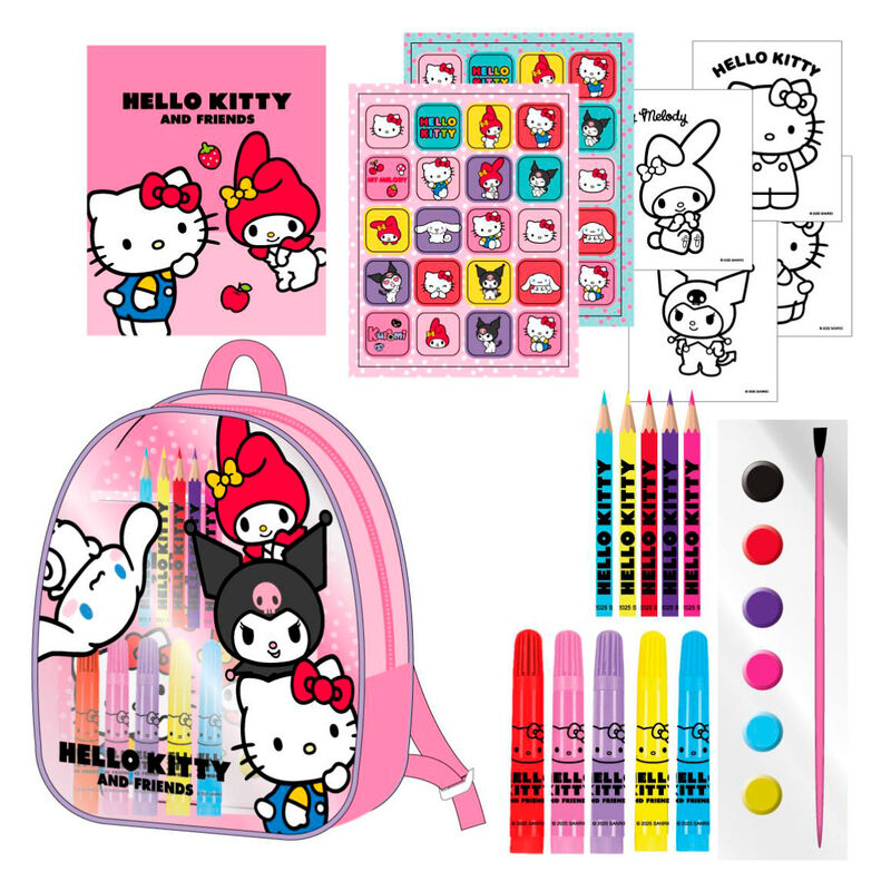 hello kitty backpack and stationery set Hello Kitty Backpack Stationery Set – Espadas y Más