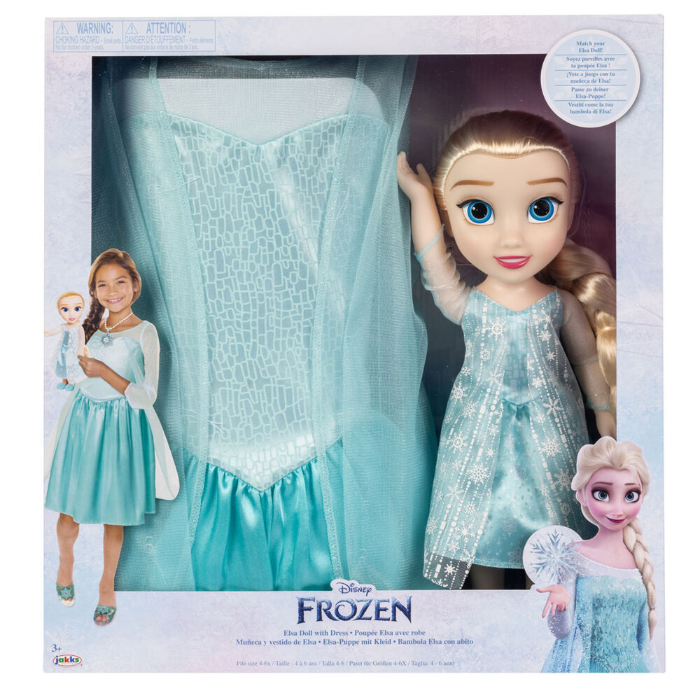 Imagen de Muñeca Elsa + Disfraz Frozen 2 Disney 38Cm parte de nuestra colección en Espadas y más, sitio oficial.