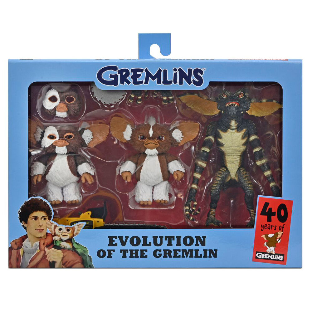 Imagen 1 - Blister 3 Figuras Evolution Of The Gremlin 40Th Anniversary Gremlins 18Cm