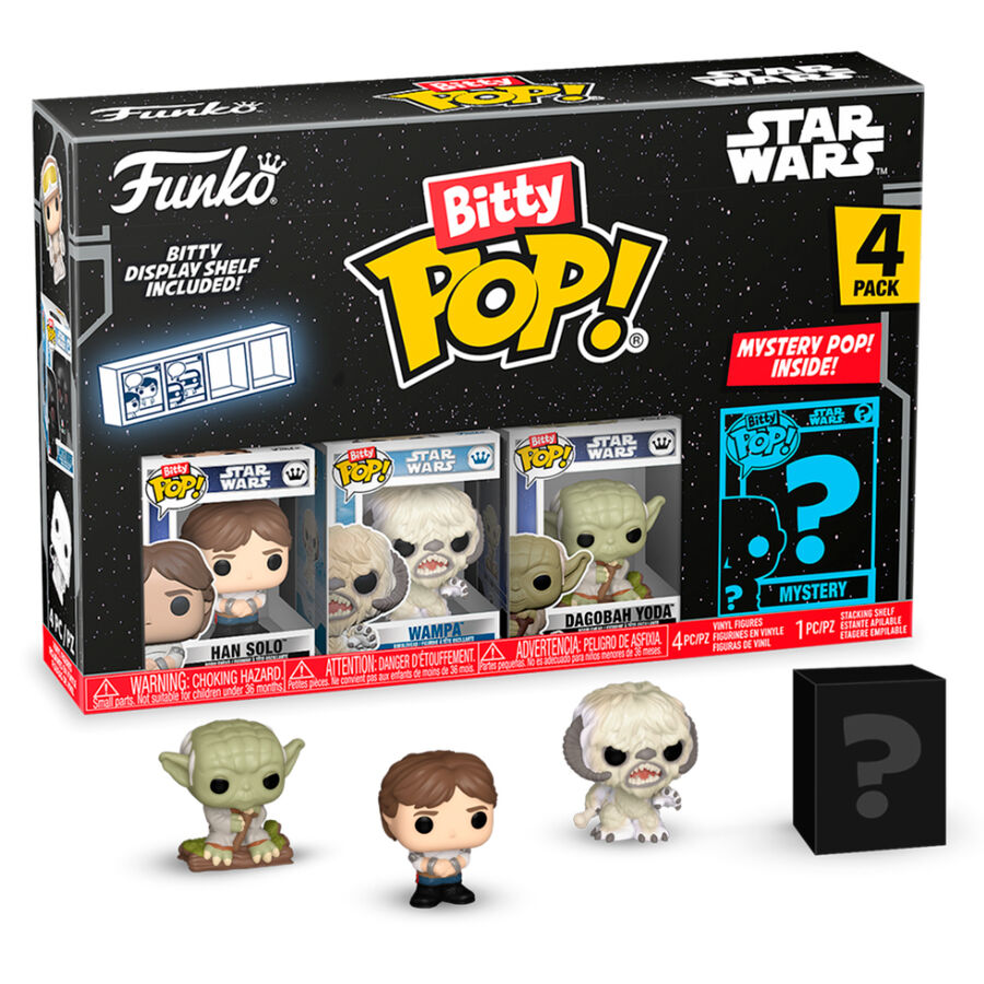 Imagen de Blister 4 Figuras Bitty Pop Star Wars Han parte de nuestra colección en Espadas y más, sitio oficial.