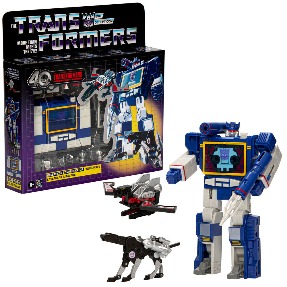 Imagen 1 - Figuras Soundwave Laserbeak & Ravage 40Th Anniversary Transformers