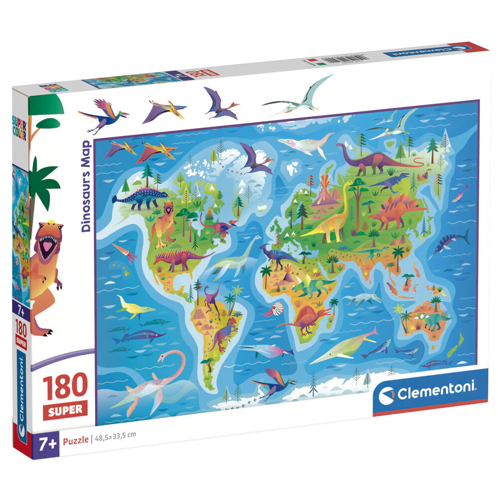 Imagen 1 - Puzzle Super Mapa Dinosaurios 180Pzs