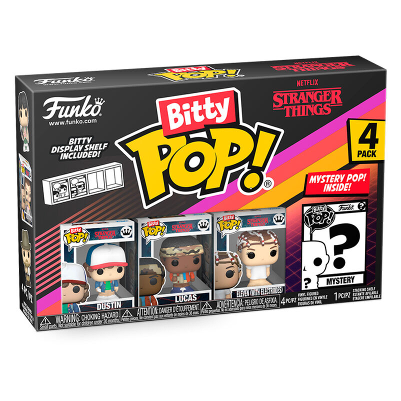 Imagen de Blister 4 Figuras Bitty Pop Stranger Things Dustin parte de nuestra colección en Espadas y más, sitio oficial.