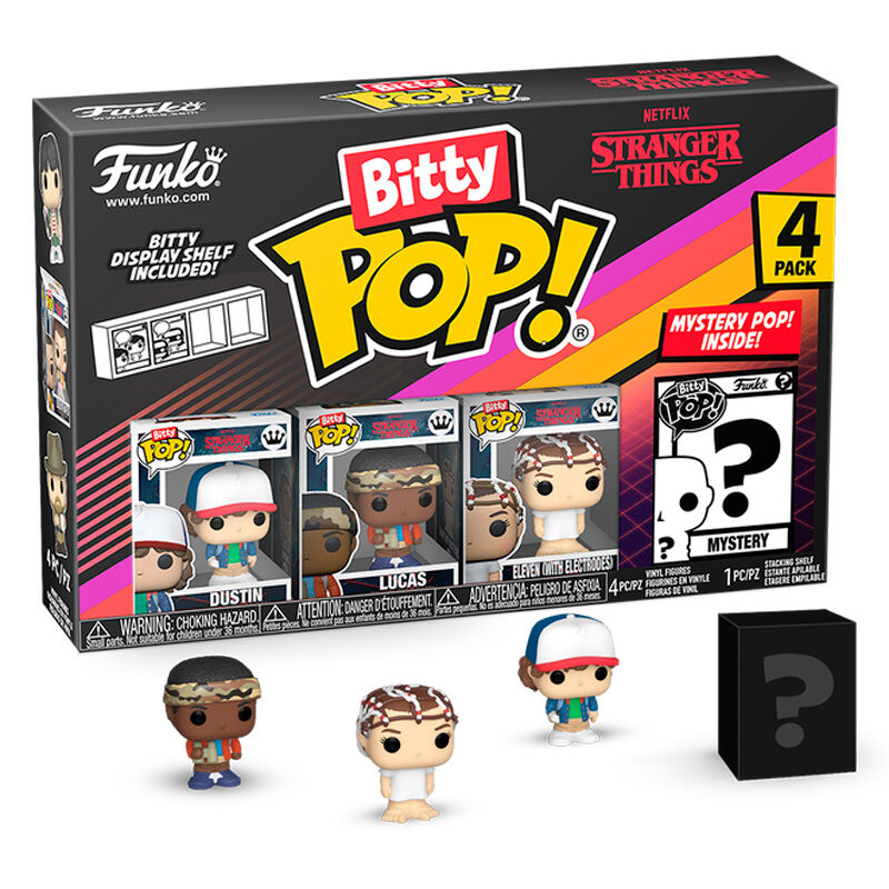 Imagen de Blister 4 Figuras Bitty Pop Stranger Things Dustin parte de nuestra colección en Espadas y más, sitio oficial.