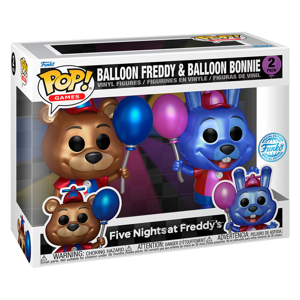 Imagen 2 de Blister 2 Figuras Pop Five Nights At Freddys Ballon Freddy & Balloon Bonnie Exclusive
