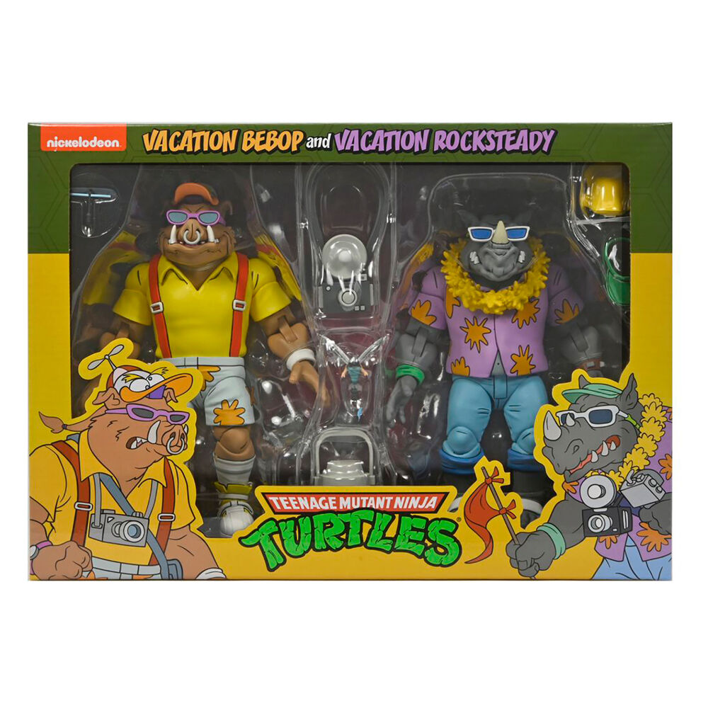 Imagen 5 - Blister 2 Figuras Vacation Bebop & Rocksteady Teenage Mutant Ninja Tortugas Ninja 18Cm