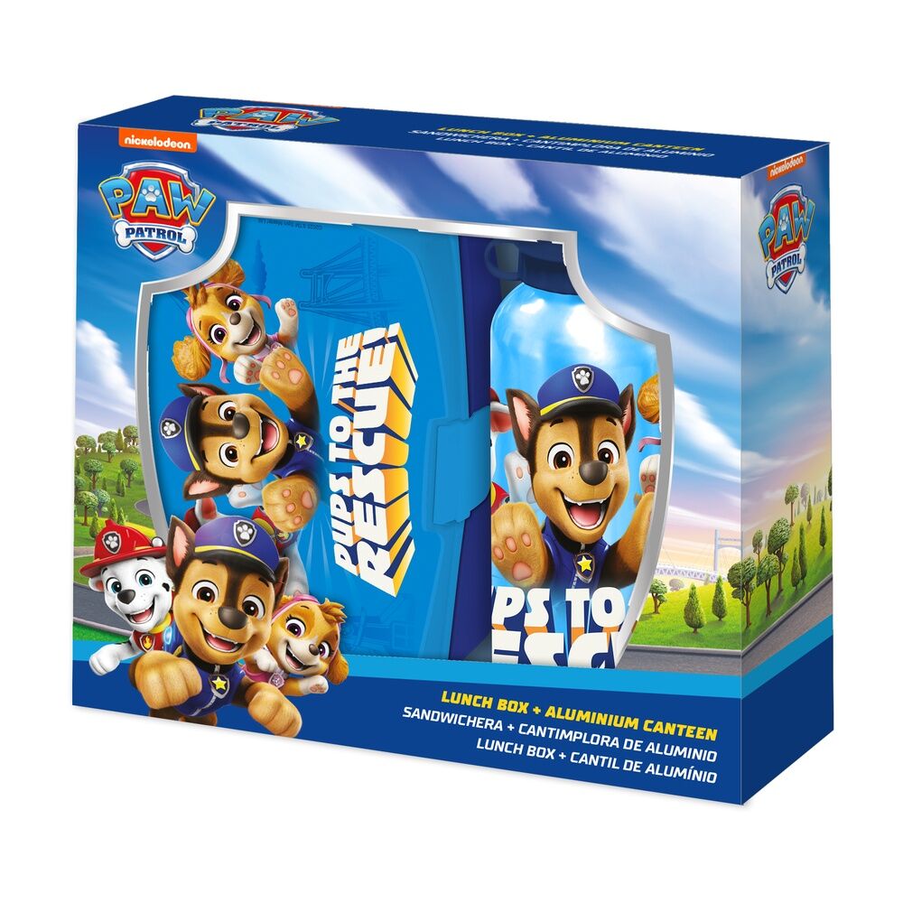 Imagen de Cantimplora Aluminio + Sandwichera Patrulla Canina Paw Patrol 500Ml parte de nuestra colección en Espadas y más, sitio oficial.