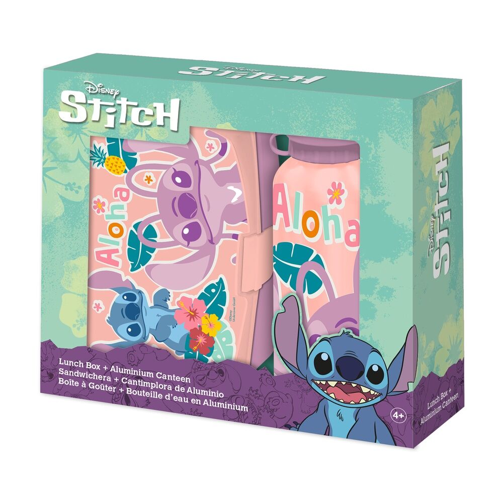 Imagen 1 de Cantimplora Aluminio + Sandwichera Stitch Disney 500Ml