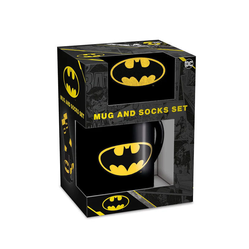 Imagen de Set Taza Y Calcetines Logo Batman Dc Comics parte de nuestra colección en Espadas y más, sitio oficial.