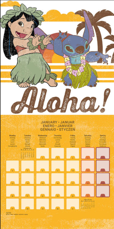 Imagen de Calendario Pared Stitch Disney parte de nuestra colección en Espadas y más, sitio oficial.