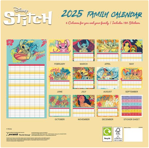 Imagen 1 de Calendario Planificador Familiar Stitch Disney