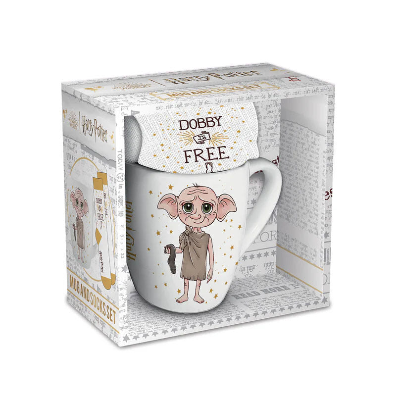 Imagen de Set Taza Y Calcetines Dobby Harry Potter parte de nuestra colección en Espadas y más, sitio oficial.
