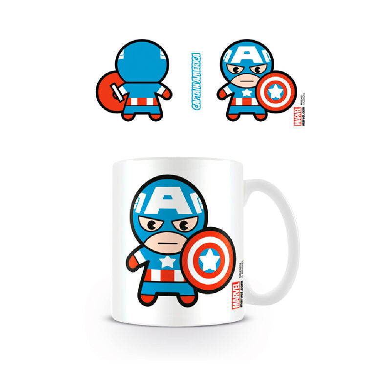 Imagen de Taza Kawaii Capitan America Marvel 315Ml parte de nuestra colección en Espadas y más, sitio oficial.
