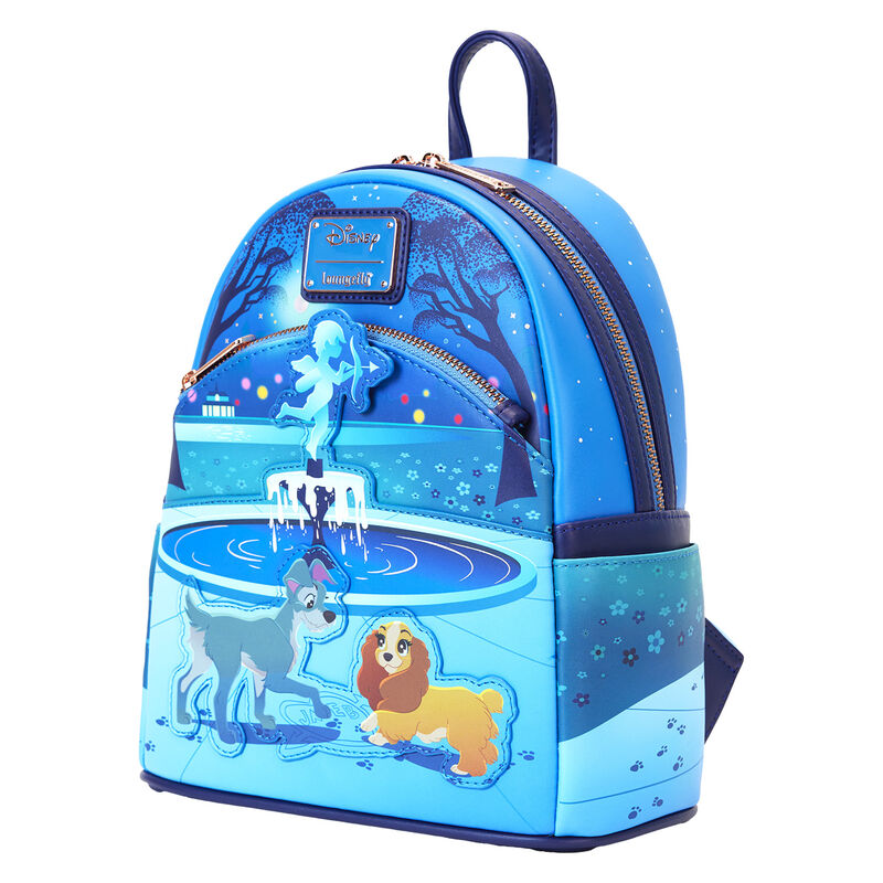 Imagen de Mochila 70Th Anniversary La Dama Y El Vagabundo Disney Loungefly 26Cm parte de nuestra colección en Espadas y más, sitio oficial.