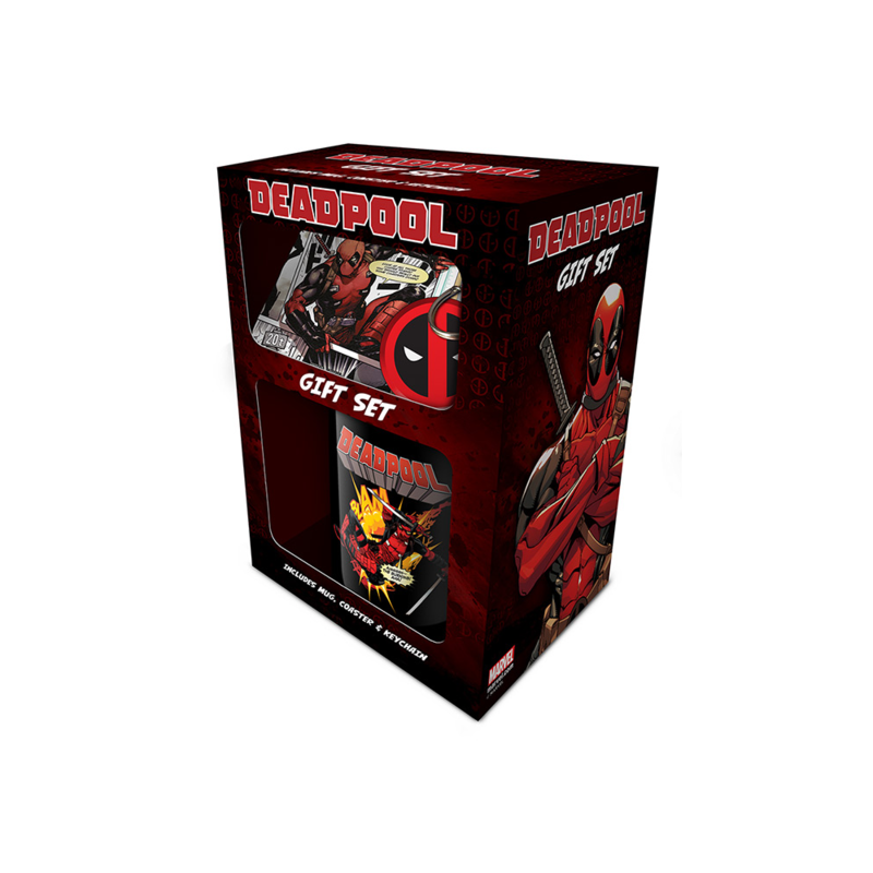Imagen 1 - Taza + Llavero + Posavasos Deadpool Marvel