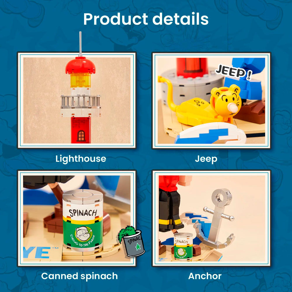 Imagen de Kit Construccion Popeye & Olivia Popeye 1500Pzs parte de nuestra colección en Espadas y más, sitio oficial.