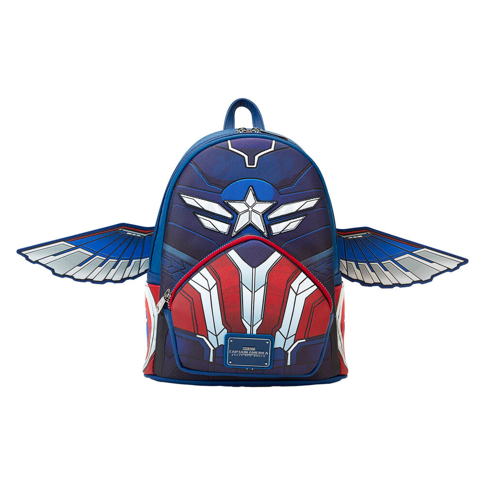 Imagen de Mochila Brave New World Capitan America Marvel Loungefly parte de nuestra colección en Espadas y más, sitio oficial.