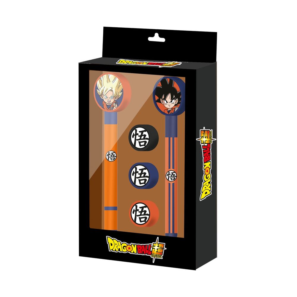 Imagen 1 - Blister Boligrafo + Lapiz + 3 Gomas Dragon Ball Super