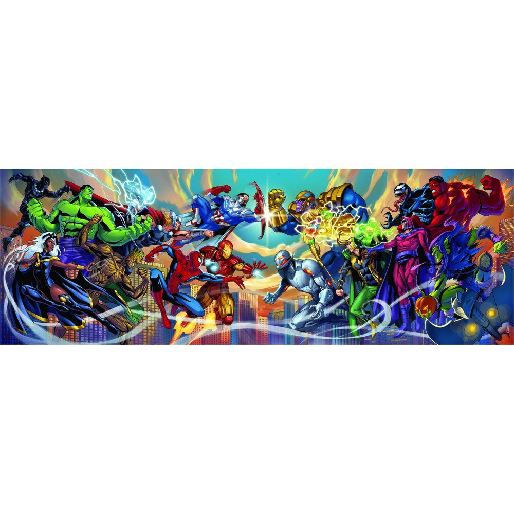 Imagen 2 - Puzzle Panorama Heroes Vs Villanos Marvel 1000Pzs