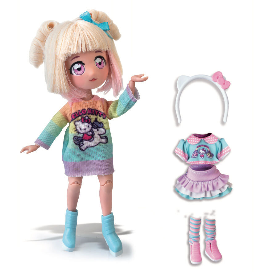 Imagen de Muñeca Manga Fashion Unicorns Hello Kitty parte de nuestra colección en Espadas y más, sitio oficial.