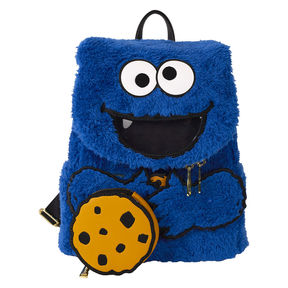 Imagen de Mochila Peluche + Monedero Cookie Monster Barrio Sesamo Loungefly parte de nuestra colección en Espadas y más, sitio oficial.