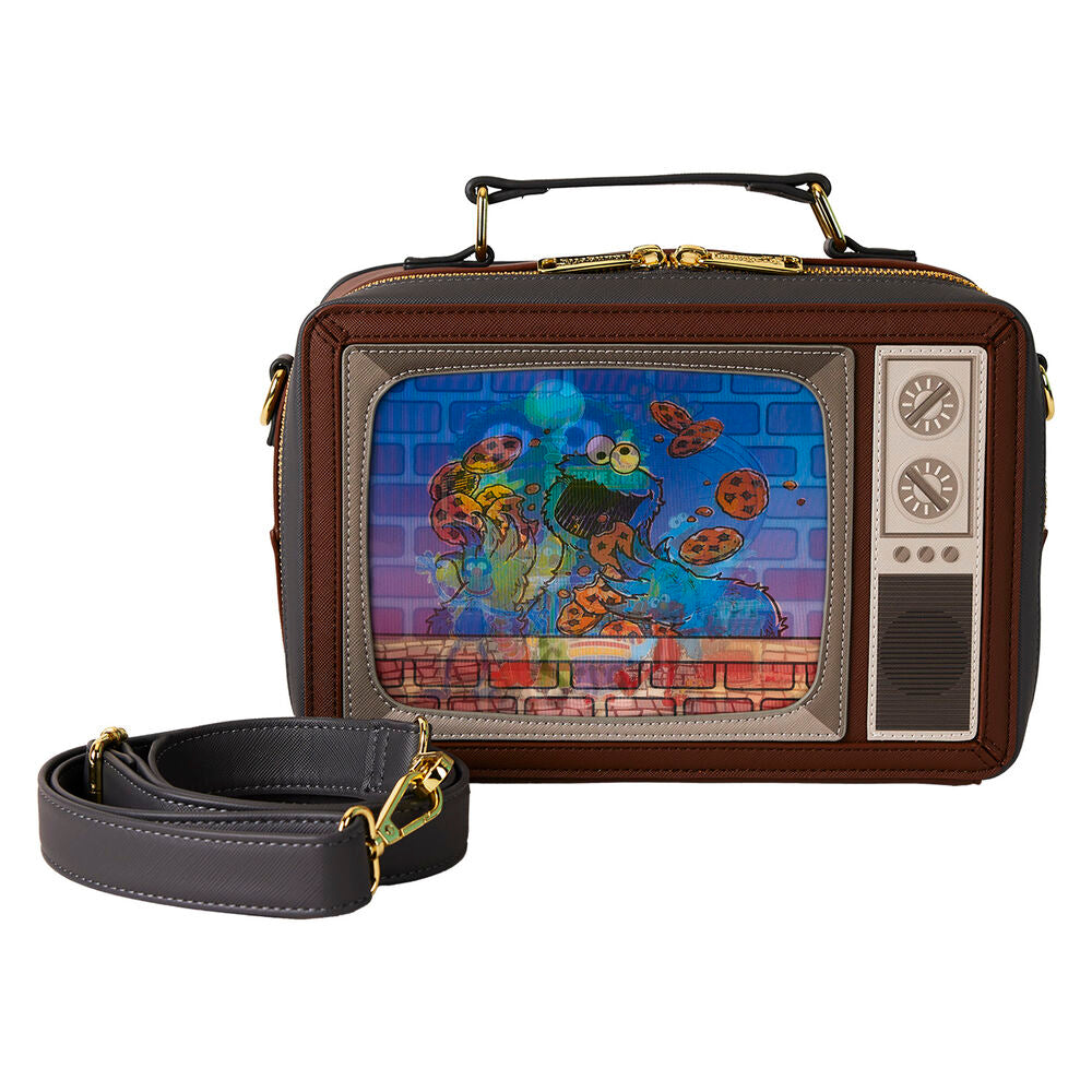 Imagen de Bolso Bandolera Lenticular Retro Tv Barrio Sesamo Loungefly parte de nuestra colección en Espadas y más, sitio oficial.