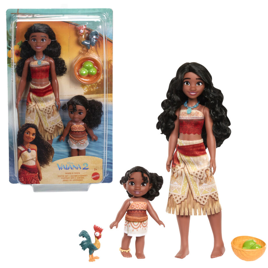 Imagen 1 - Blister 2 Muñecas Vaiana & Simea Moana 2 Disney