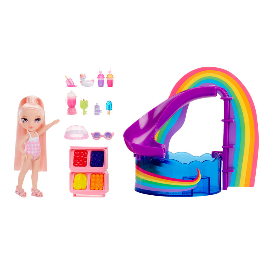 Imagen de Playset + Muñeca Little Pool Day With Blush Rainbow High parte de nuestra colección en Espadas y más, sitio oficial.