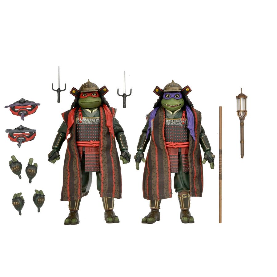 Imagen 2 - Blister 2 Figuras Donatello & Raphael Teenage Mutant Tortugas Ninja 3 18Cm