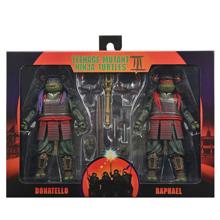 Imagen 1 - Blister 2 Figuras Donatello & Raphael Teenage Mutant Tortugas Ninja 3 18Cm