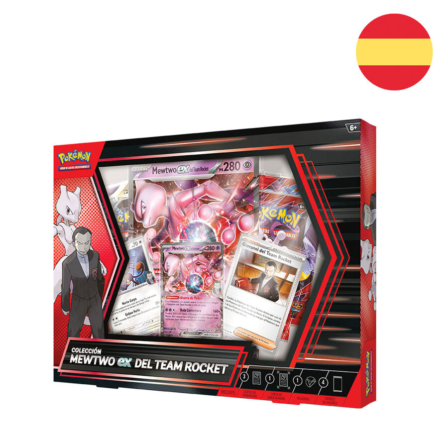 Imagen 1 - Blister Juego Cartas Coleccionables Mewtwo Ex Del Team Rocket Juntos De Aventuras Pokemon Español